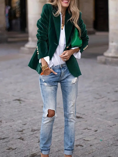 Selene | Tailored Velvet Blazer