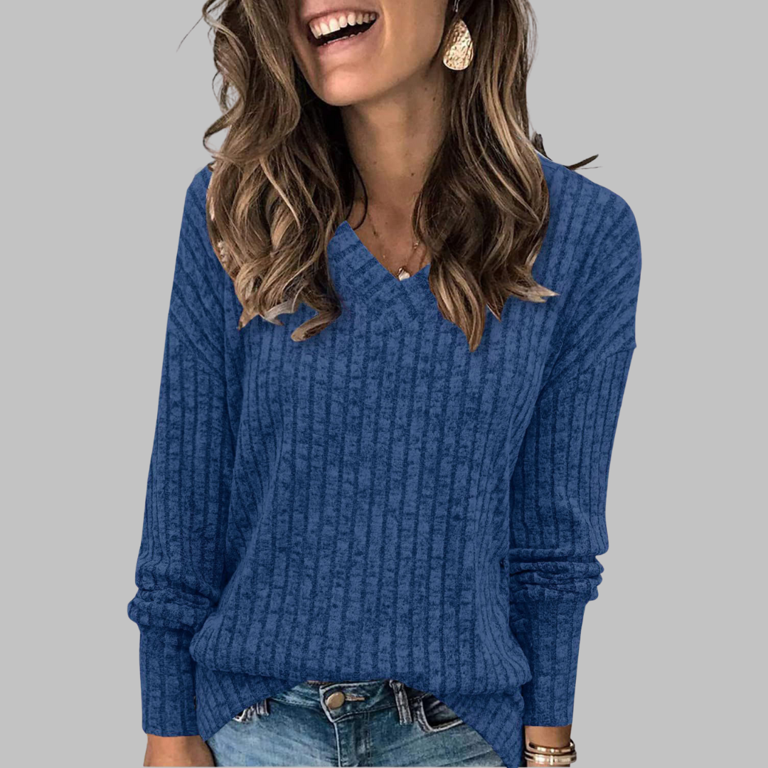 Kate's- Comfy V-Neck Long Sleeve Top
