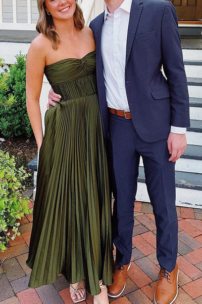 Joyce | Strapless Pleated Maxi Dress