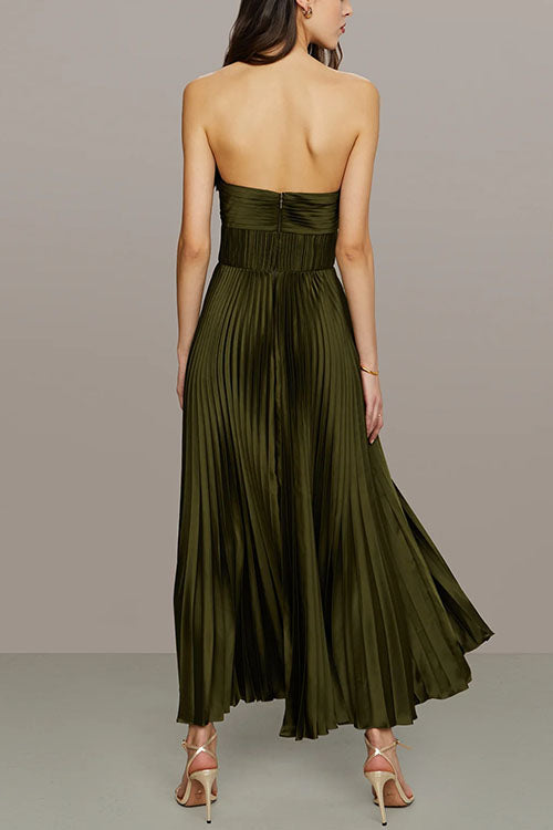 Joyce | Strapless Pleated Maxi Dress