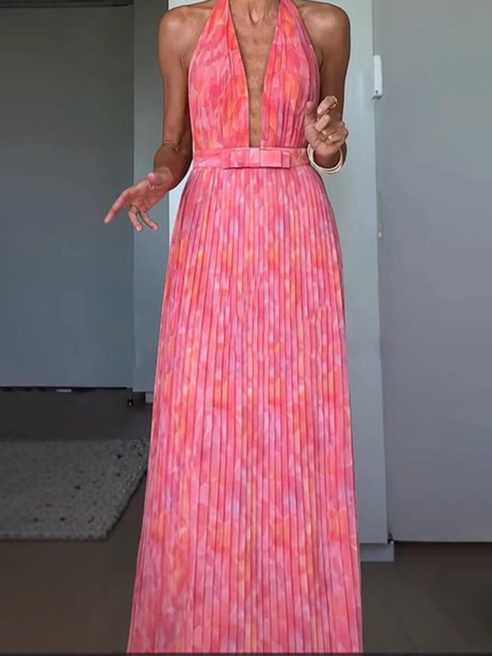 Rachel | Halter V-Neck Dress