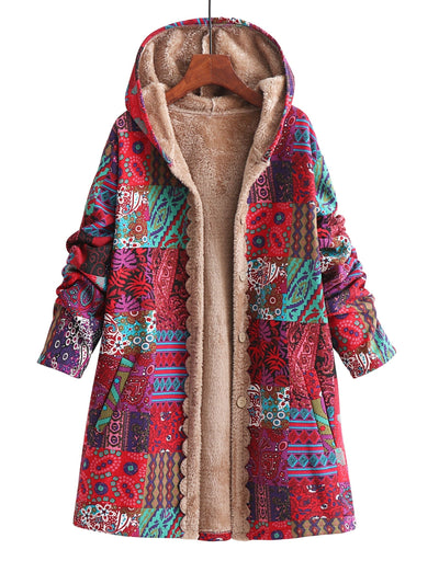 Kate's - Patchwork Coat Boho Hooded Winter Jacket