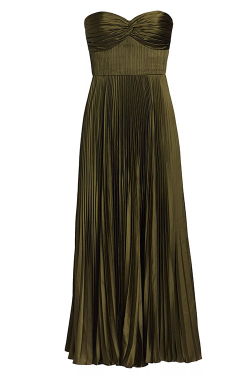 Joyce | Strapless Pleated Maxi Dress