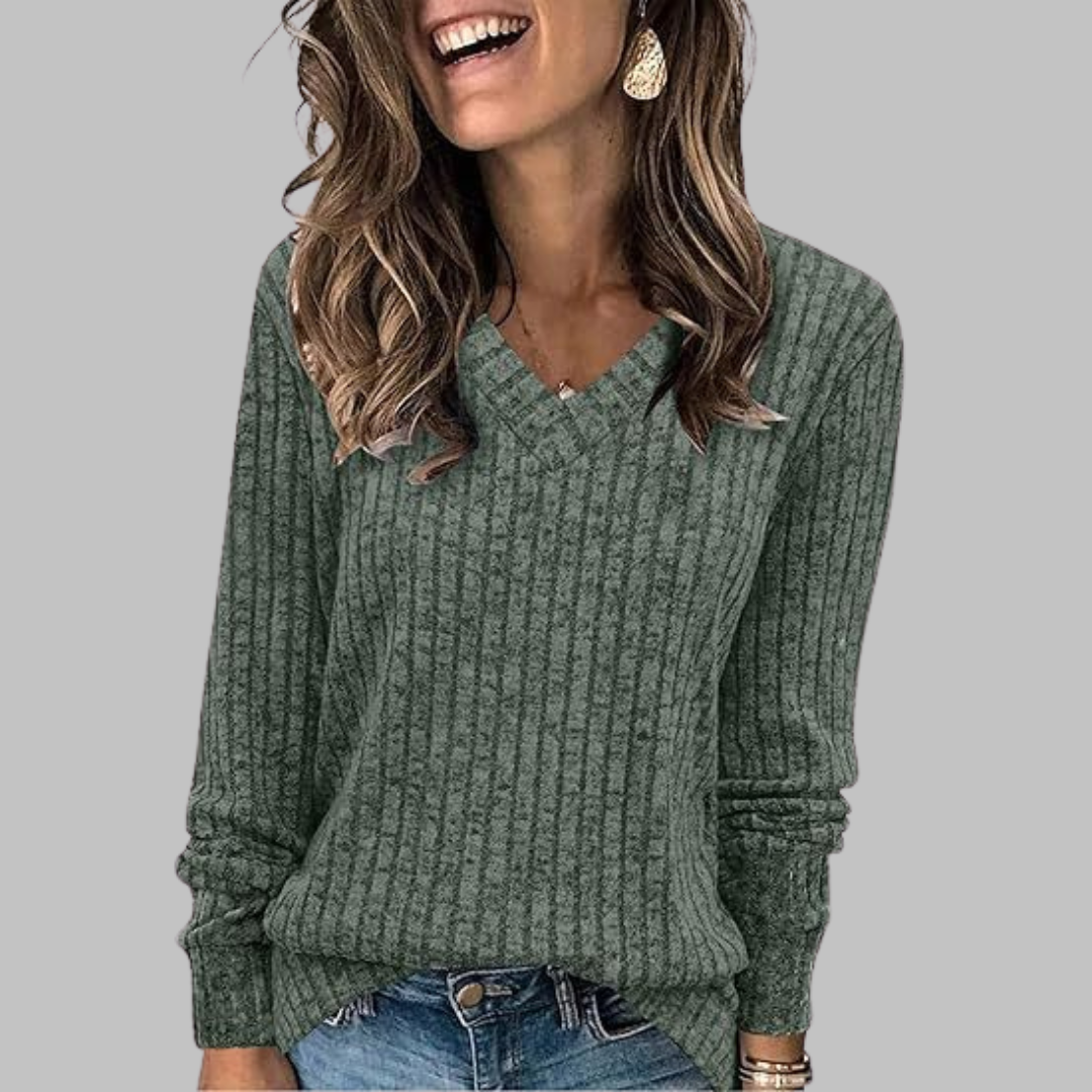 Kate's- Comfy V-Neck Long Sleeve Top