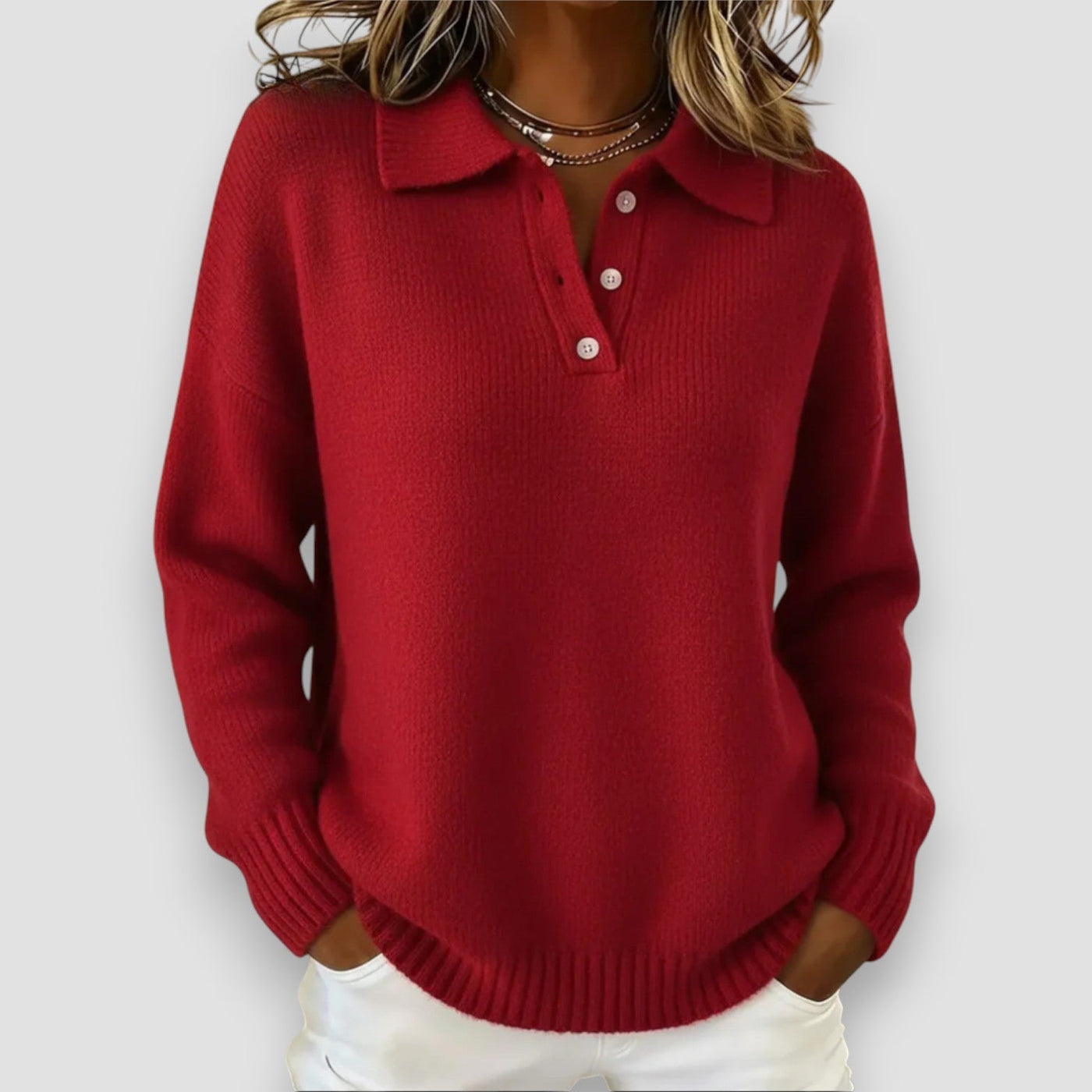 Kate's | Soft Knit Polo Sweater