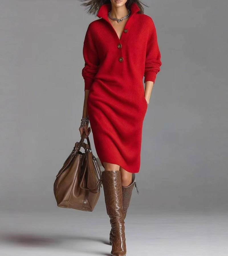 Kate's| Warm Knit Dress, Elegant and Comfortable