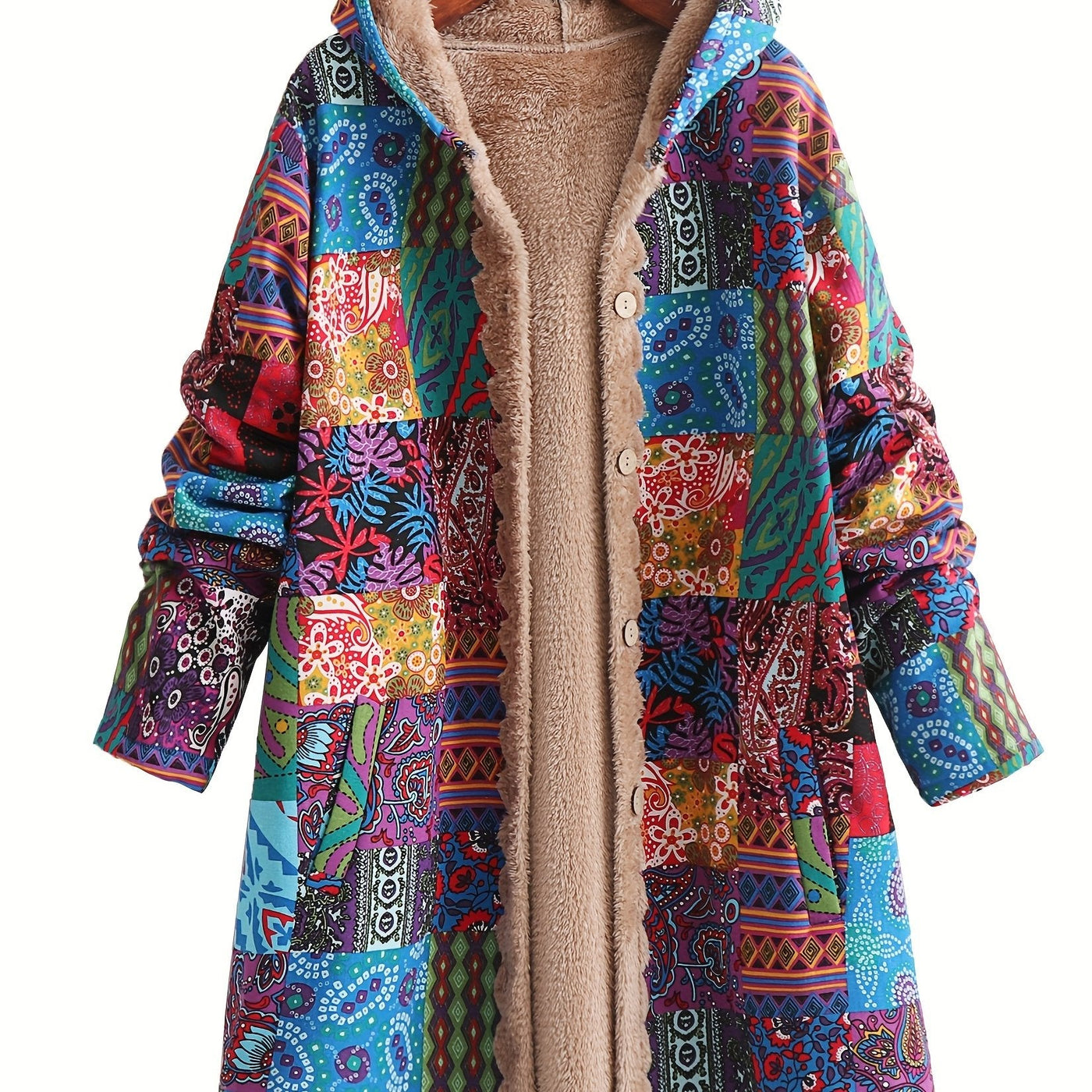 Kate's - Patchwork Coat Boho Hooded Winter Jacket