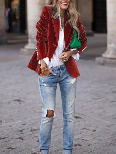 Selene | Tailored Velvet Blazer