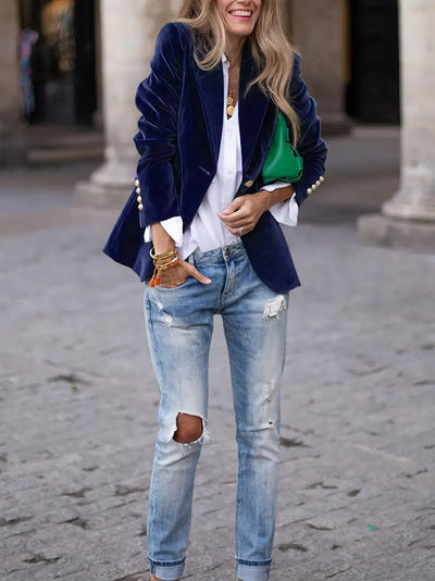 Selene | Tailored Velvet Blazer