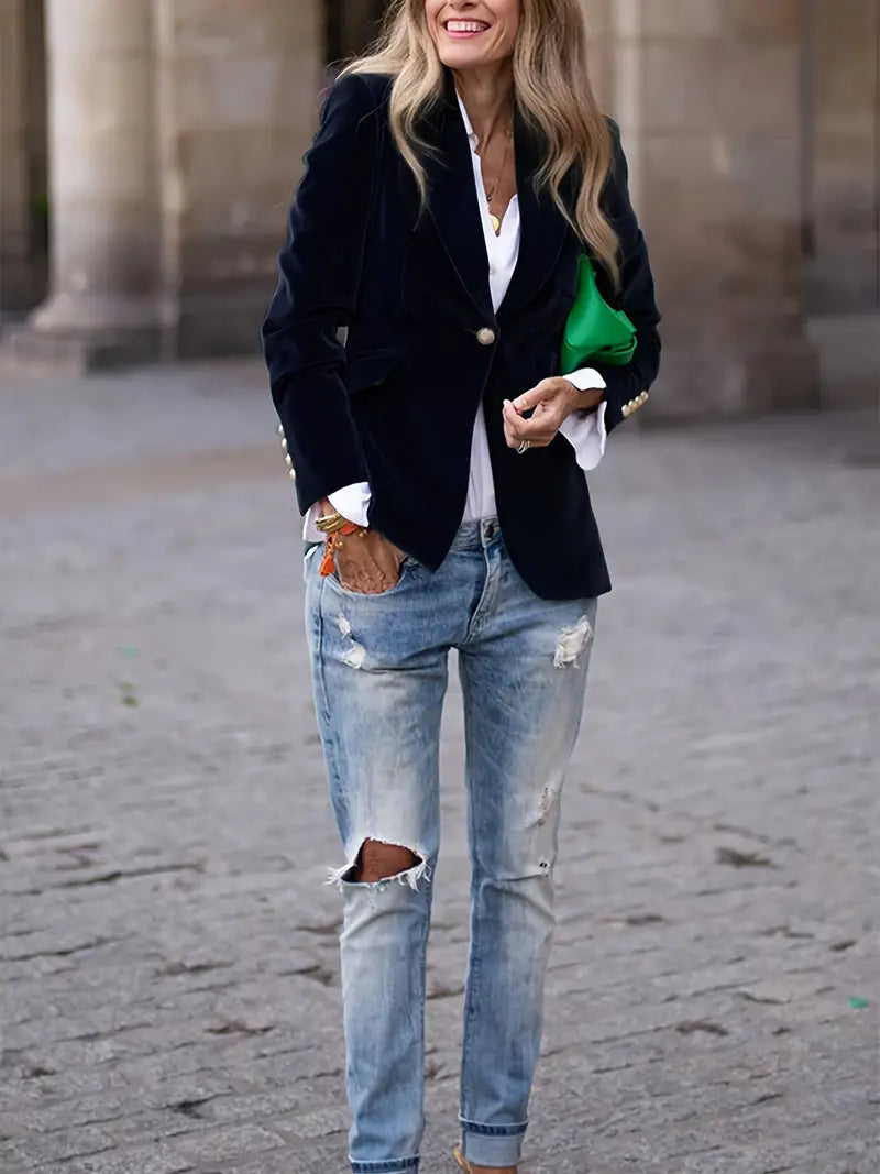 Selene | Tailored Velvet Blazer
