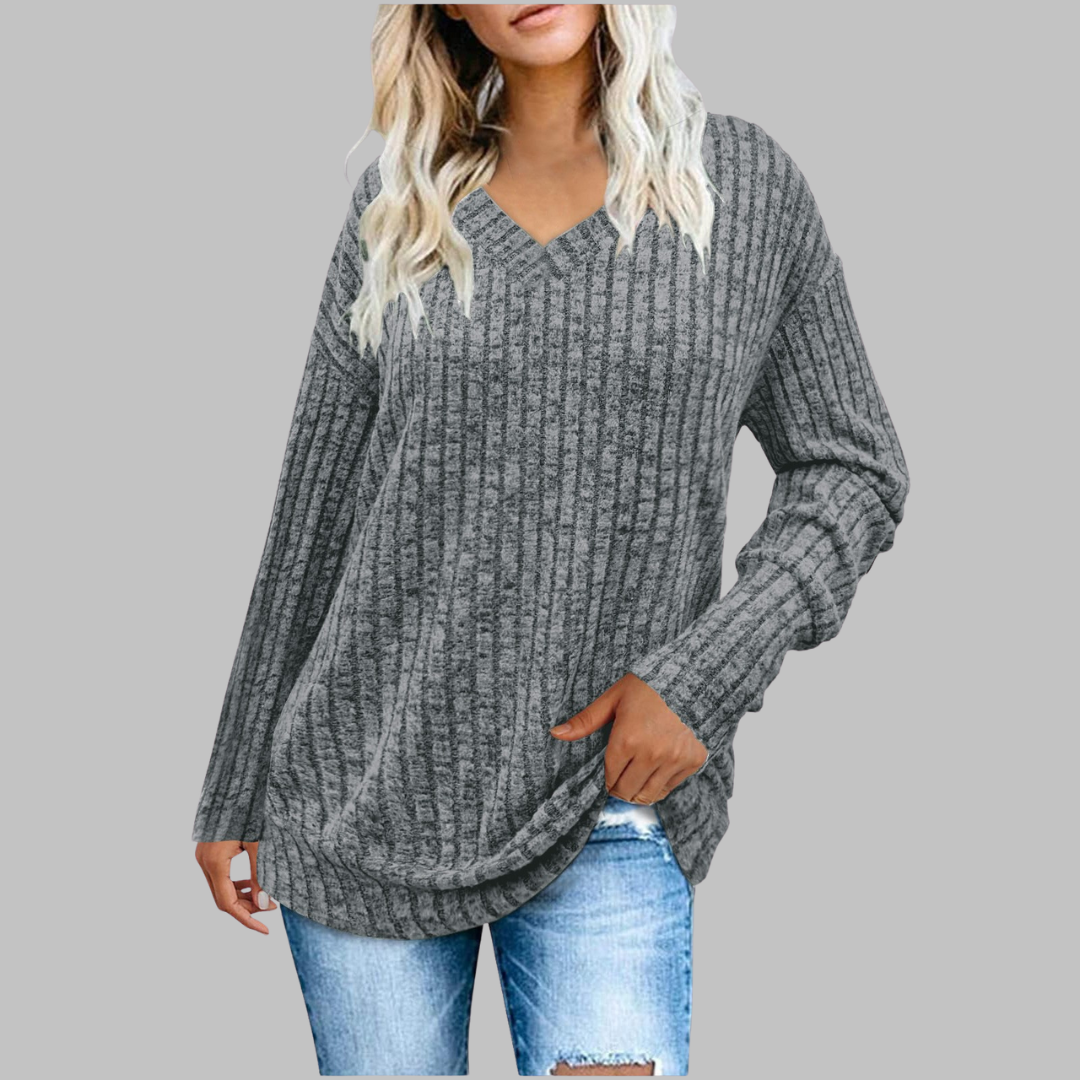 Kate's- Comfy V-Neck Long Sleeve Top