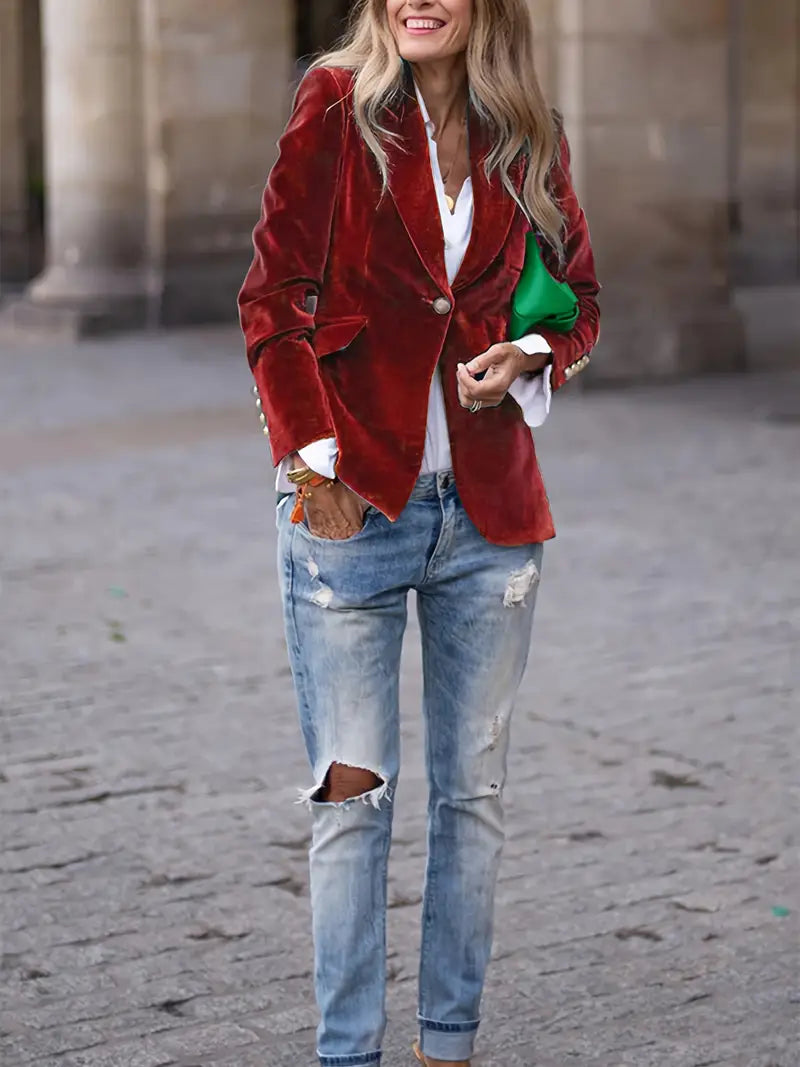 Selene | Tailored Velvet Blazer