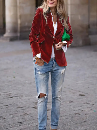 Selene | Tailored Velvet Blazer