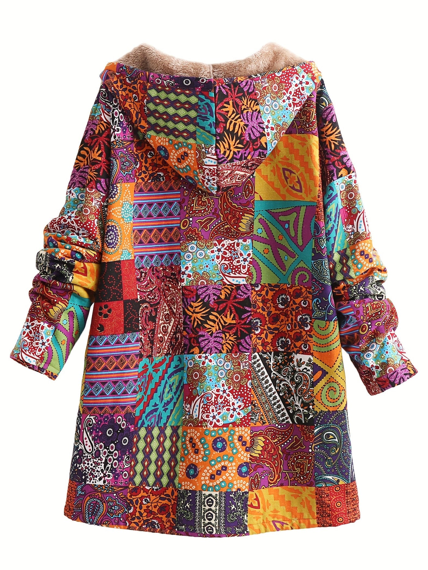 Kate's - Patchwork Coat Boho Hooded Winter Jacket