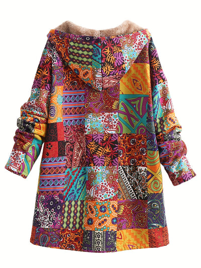 Kate's - Patchwork Coat Boho Hooded Winter Jacket