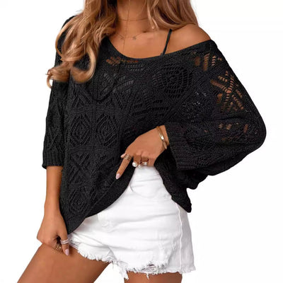 Gabrielle | Crochet Knit Pullover