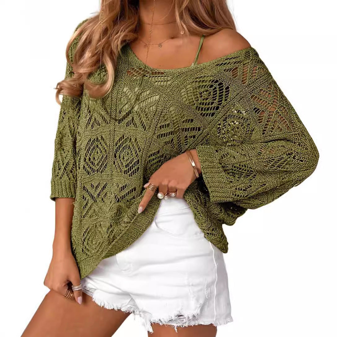 Gabrielle | Crochet Knit Pullover