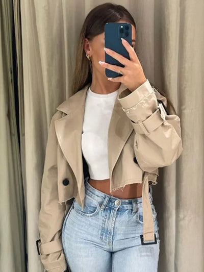 Saira | Cropped Trenchcoat