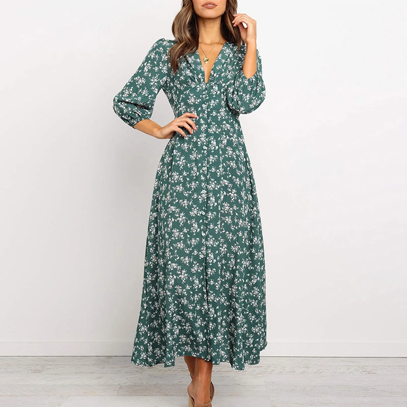 Jane | V-neck Floral Dress