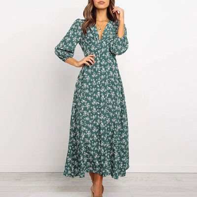 Jane | V-neck Floral Dress