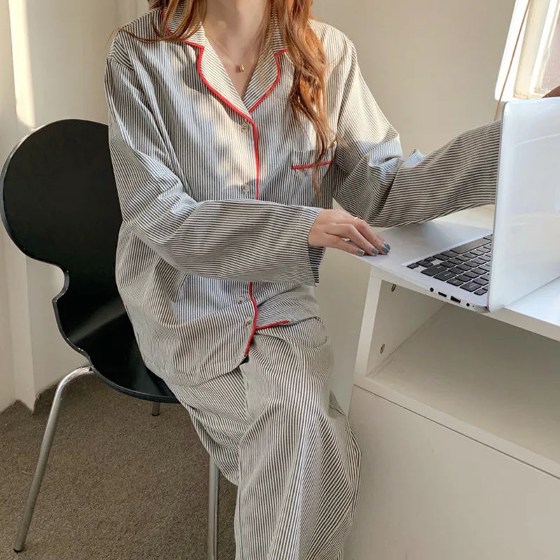 Evi | Green Striped Pajama Set
