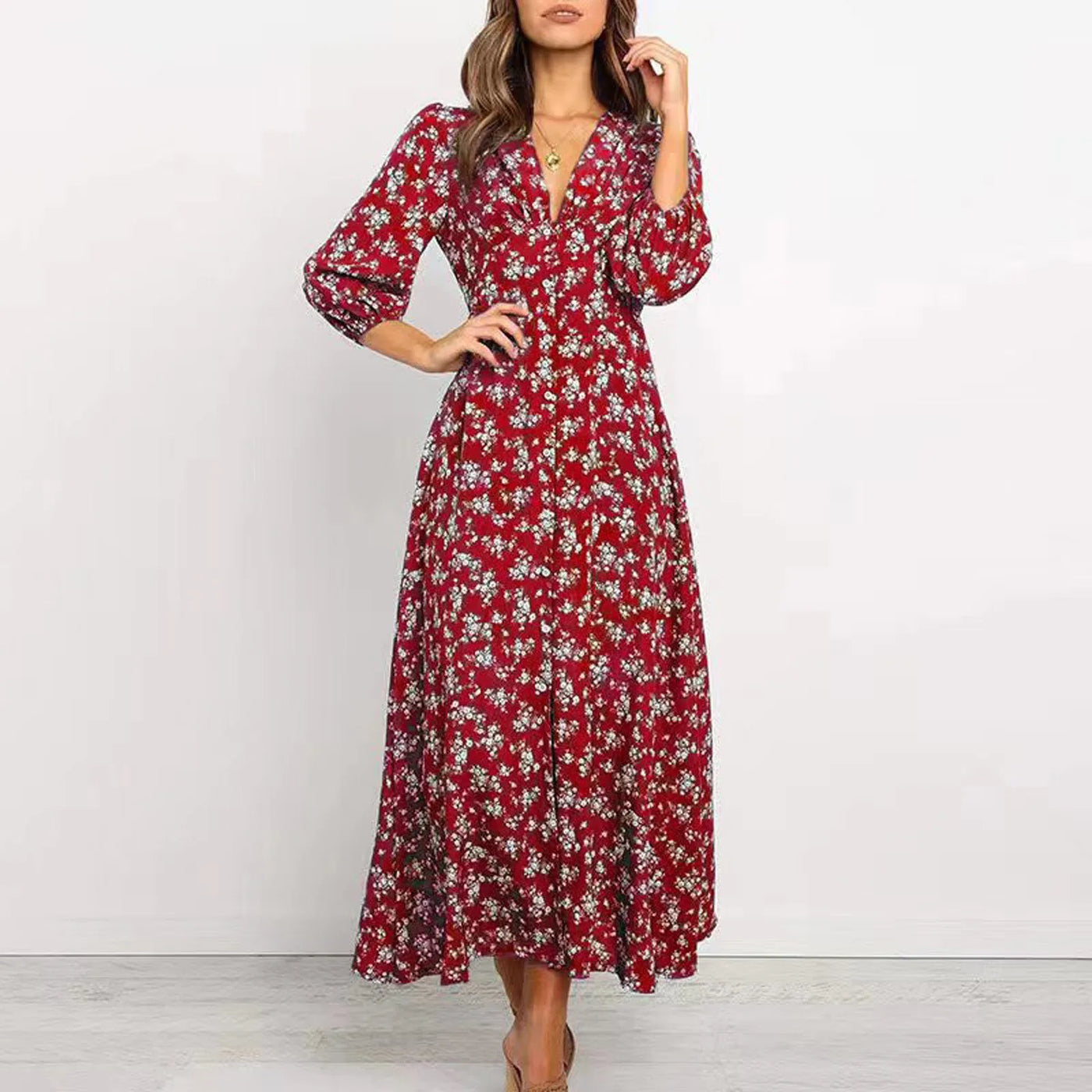 Jane | V-neck Floral Dress