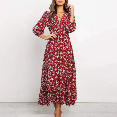 Jane | V-neck Floral Dress