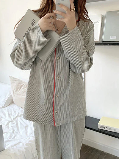 Evi | Green Striped Pajama Set