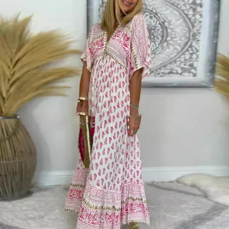 Mae | Boho Print Maxi Dress