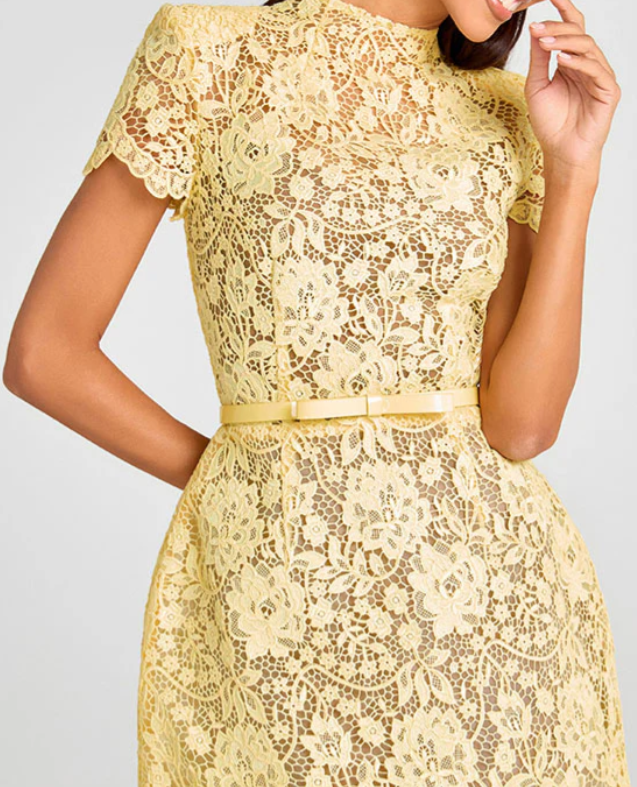 Macy | Yellow Lace Dress
