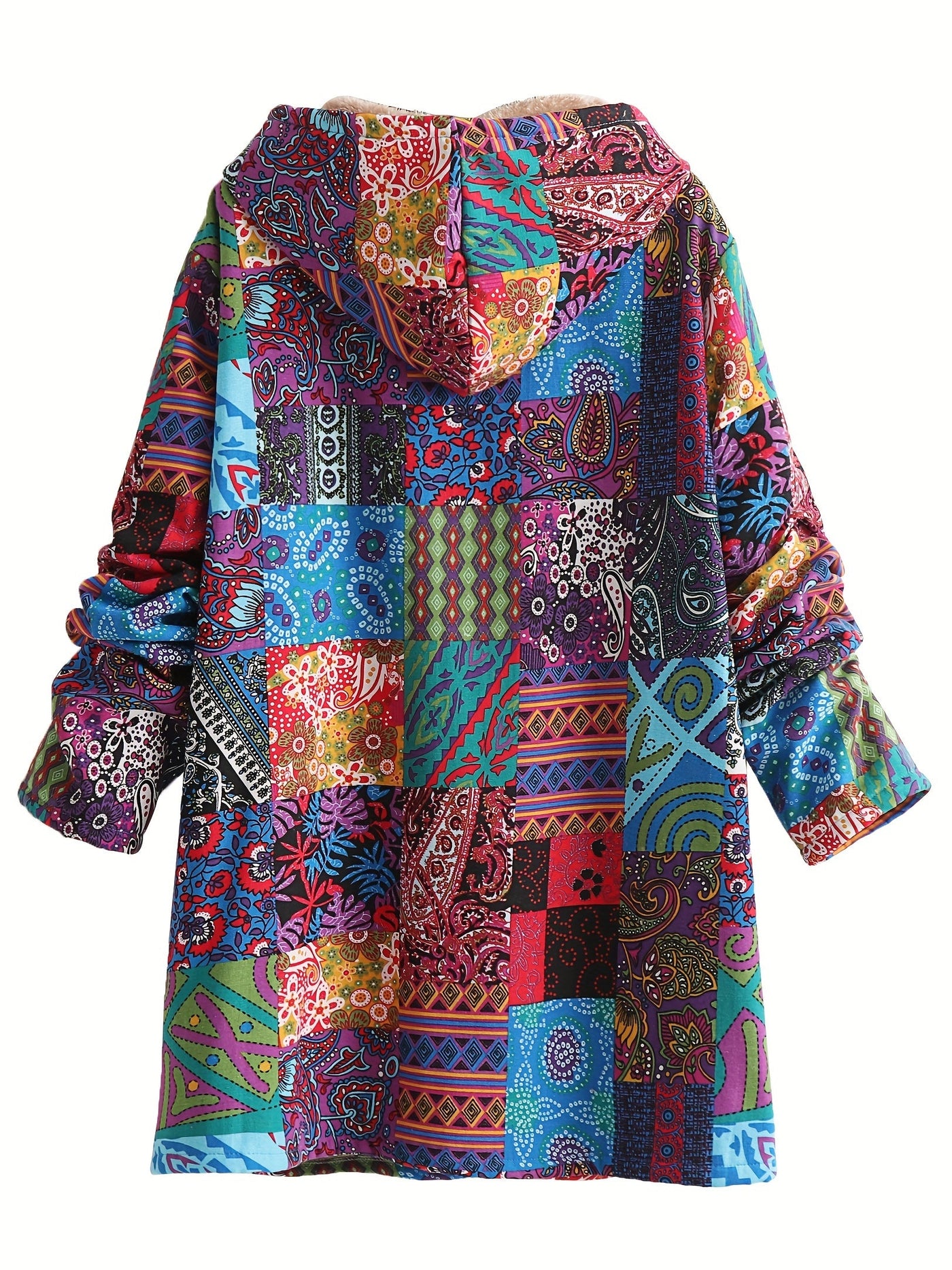 Kate's - Patchwork Coat Boho Hooded Winter Jacket